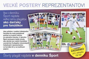 Veľké postery futbalových hviezd iba v denníku Šport!