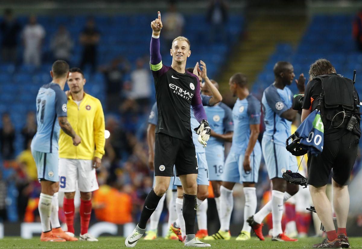 Manchester City Joe Hart liga majstrov radost aug16 Reuters