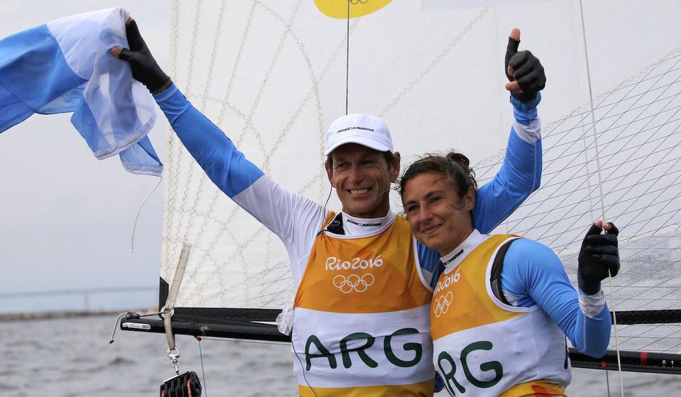 Santiago Lange, Cecilia Carranzova Saroliova, jachting, OH, Rio 2016, aug16, reuters