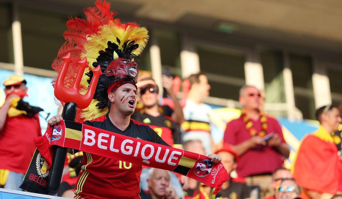 Na snímke fanúšikovia Belgicka počas zápasu E-skupiny na majstrovstvách Európy vo futbale medzi Švédskom a Belgickom 22. júna 2016 vo francúzskom Nice