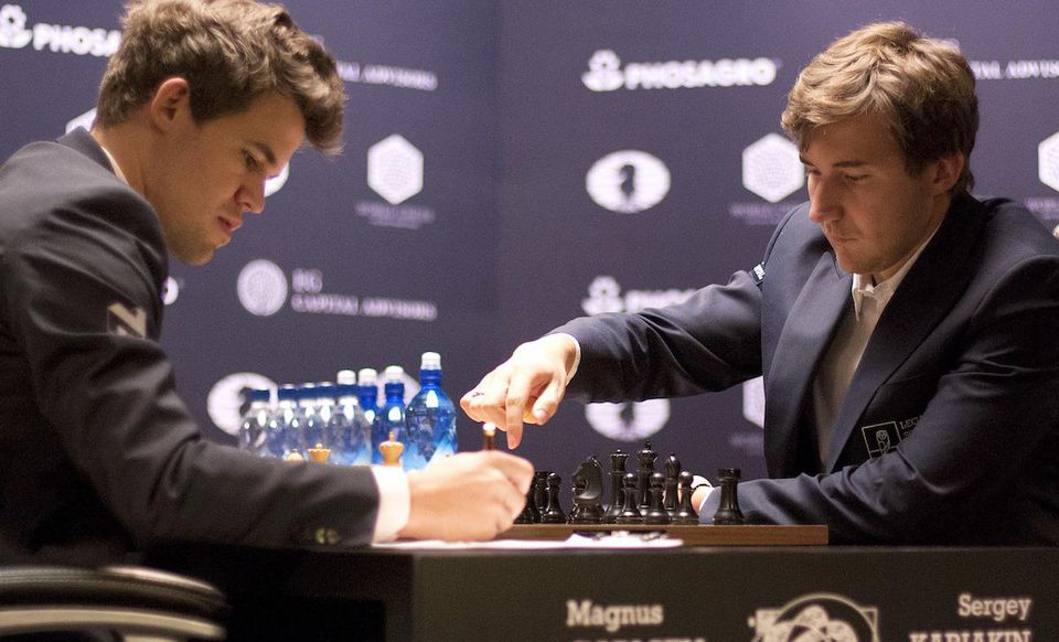 Magnus Carlsen a Sergey Karjakin