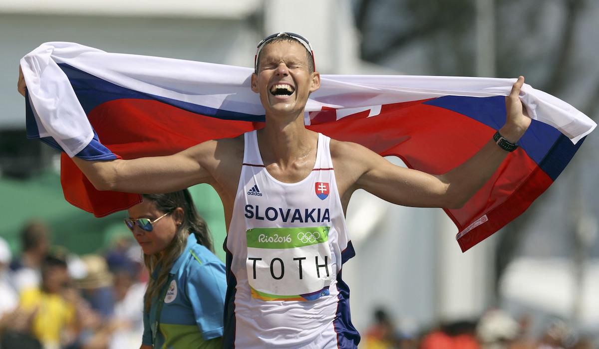 Matej Toth, chodza, radost, zlato, OH, Rio 2016, aug16, reuters