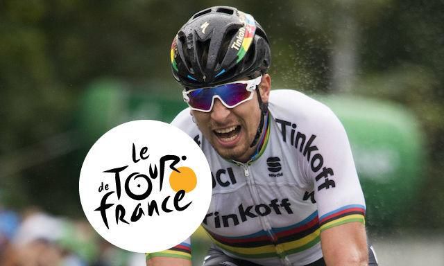 Peter Sagan, Tinkoff, biely dres, logo Tour de France, ONLINE, Jul2016