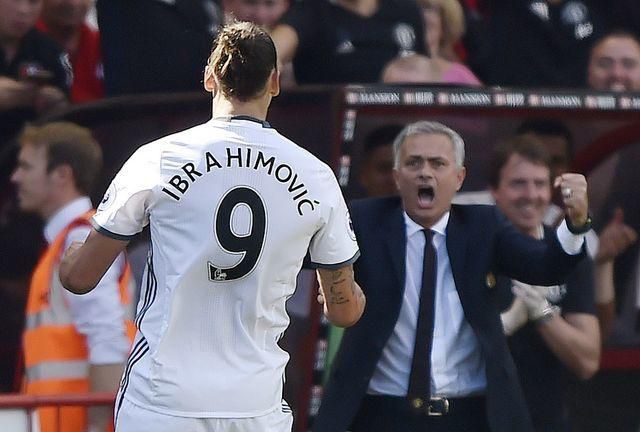 Zlatan Ibrahimovic Jose Mourinho aug16 Reuters