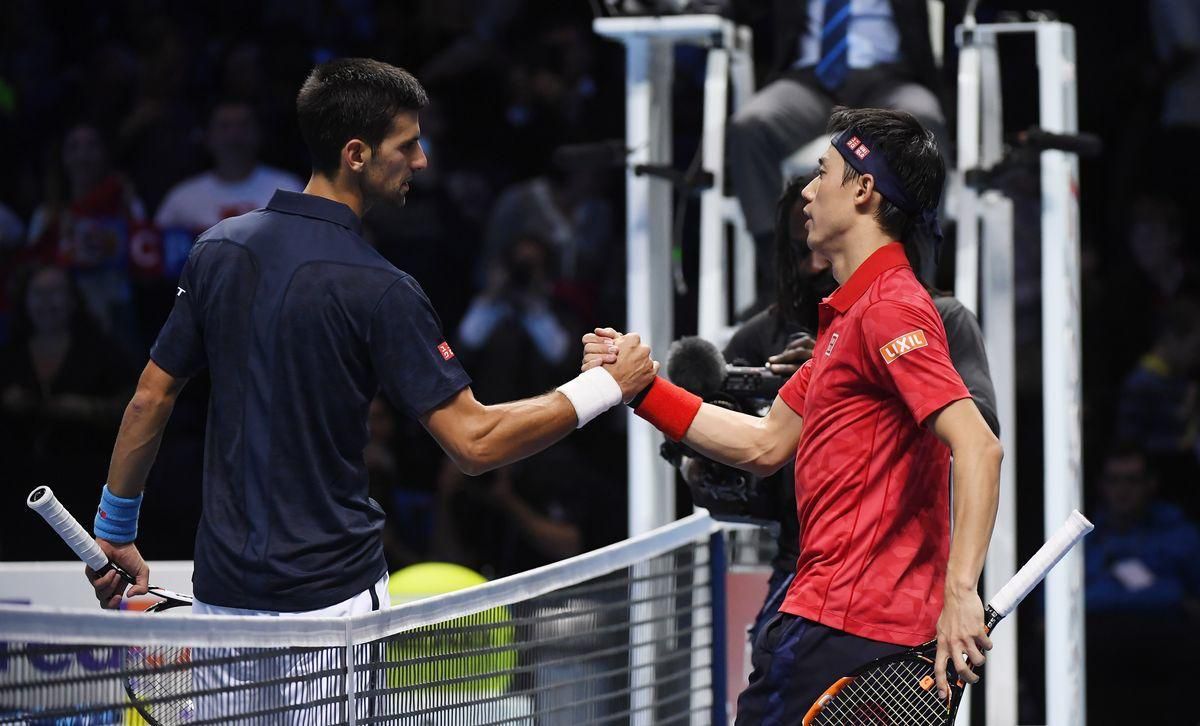 Novak Djokovic Kei Nisikori ATP Finals nov16 Reuters