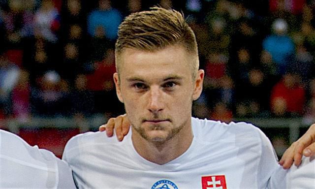 Milan Skriniar, Slovensko, biely dres, timova foto, vs. Skotsko, kvalifikacia MS 2018, Okt 2016