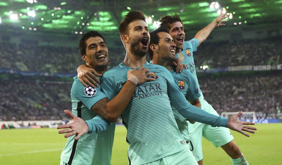 FC Barcelona, hraci, radost, gol, sep16, reuters