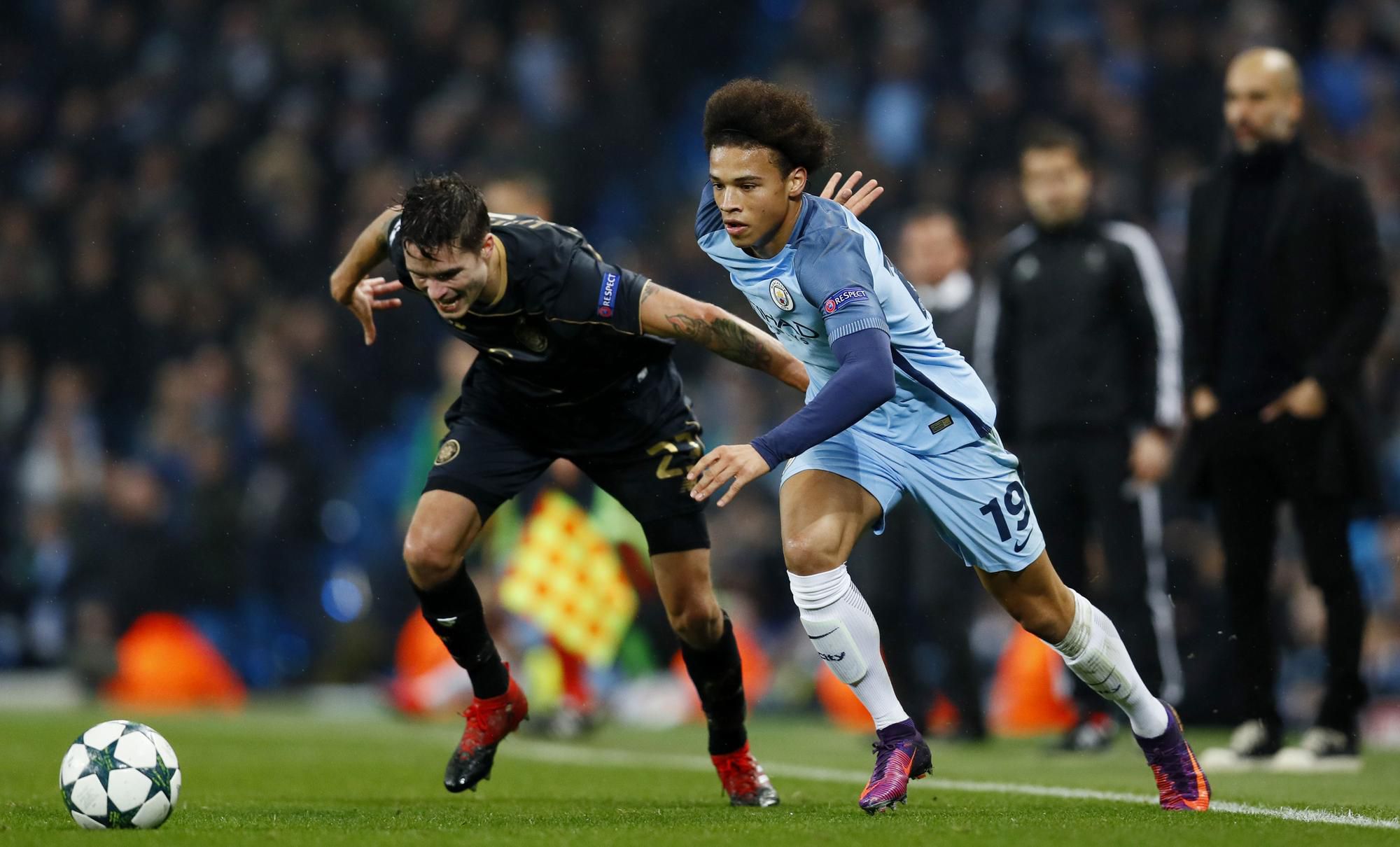 Manchester City Celtic Glasgow Leroy Sane Mikael Lustig dec16 Reuters