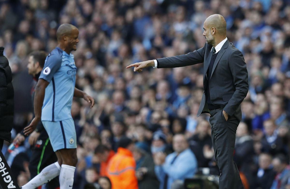 Pep Guardiola Manchester City Vincent Kompany okt16 Reuters