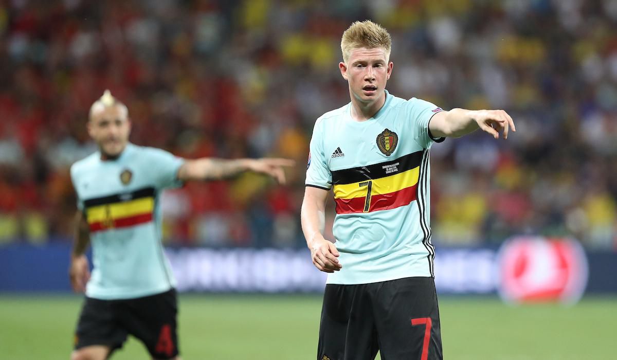 Na snímke Kevin De Bruyne (Belgicko) počas zápasu E-skupiny na majstrovstvách Európy vo futbale medzi Švédskom a Belgickom 22. júna 2016 vo francúzskom Nice