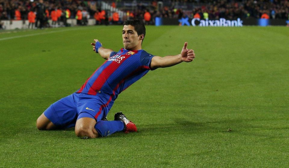 Barcelona, Luis Suarez, radost, gol, jan17, reuters