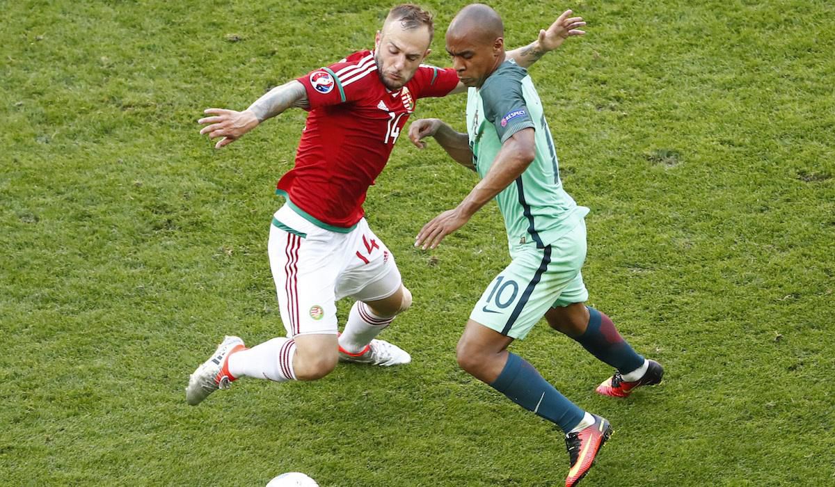 Portugalsko, Joao Mario, Madarsko, Gergo Lovrencsics, EURO 2016, jun16