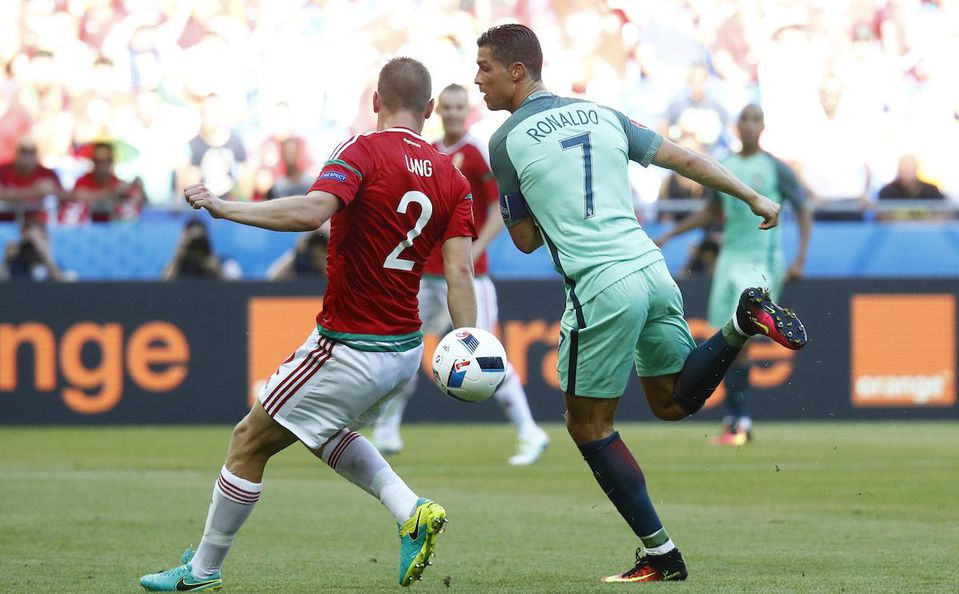 Cristiano Ronaldo Portugalsko paticka Madarsko euro jun2016