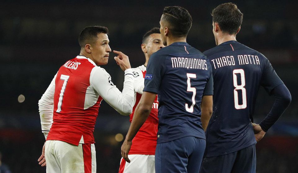 Alexis Sanchez Arsenal Marquinhos Thiago Motta PSG Pariz Saint-Germain liga majstrov nov2016