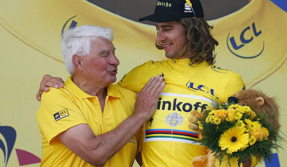 Raymond Poulidor, Peter Sagan, Tour de France, jul16, SITA/AP
