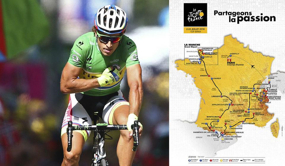 Peter Sagan, Tinkoff, zeleny dres, Tour de France 2016, mapa