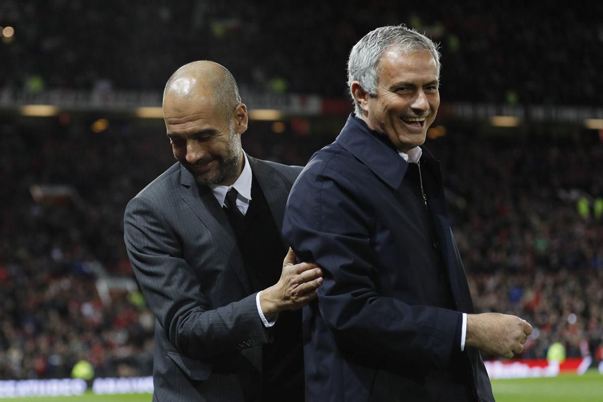 jose mourinho, pep guardiola, anglicko, okt2016