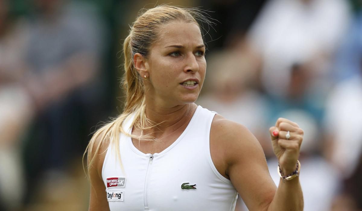 Dominika Cibulkova, Wimbledon, vitazne gesto, osemfinale, Jul 2016