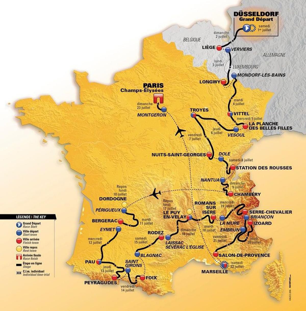 mapa trasa tour de france 2017