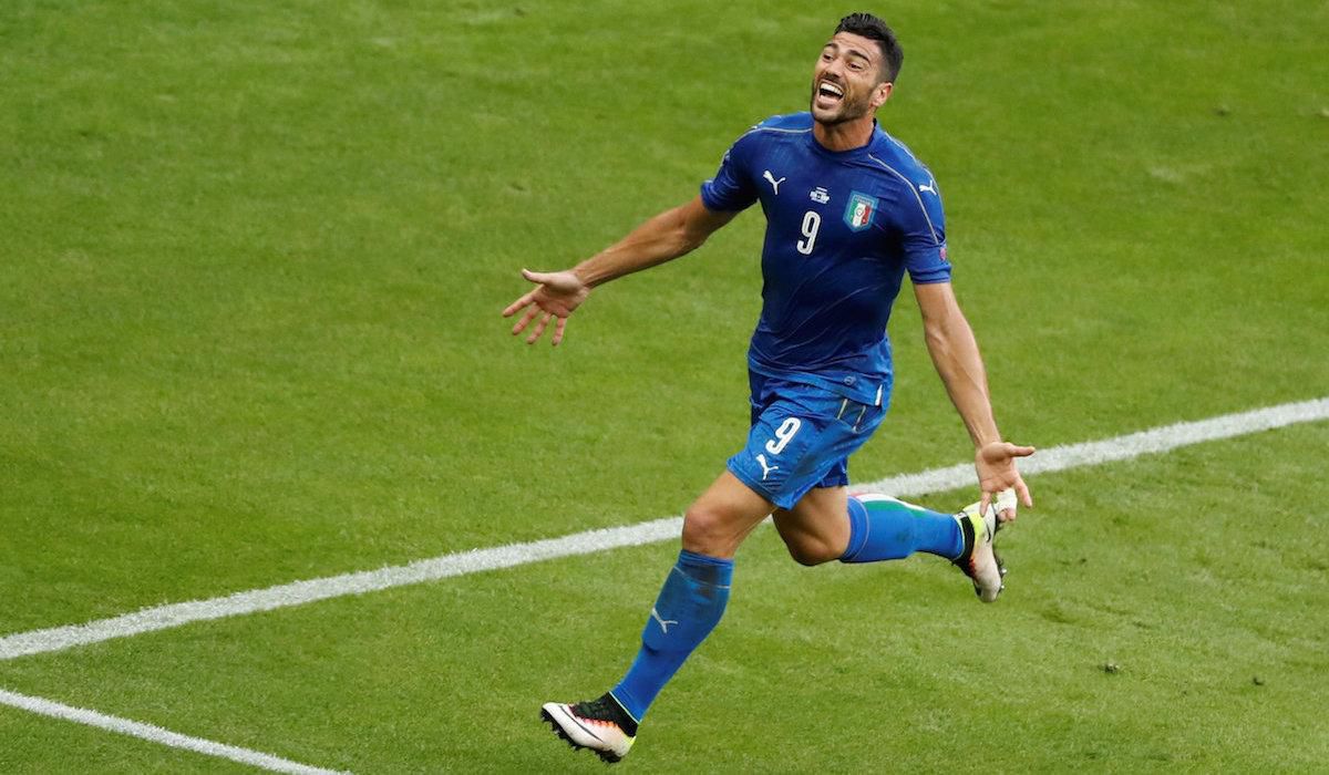 Taliansko, Graziano Pelle, radost, gol, EURO 2016, jun16