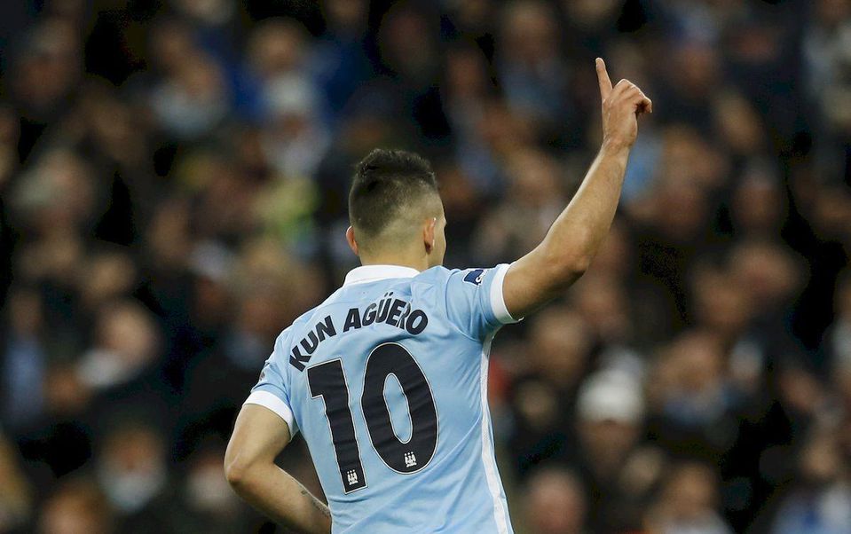 Sergio Aguero Manchester City gol oslava mar16 Reuters