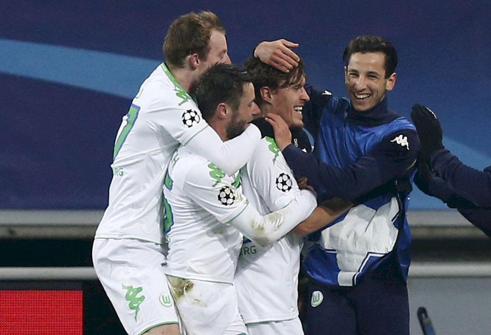 VfL Wolfsburg hraci gol radost feb16 Reuters
