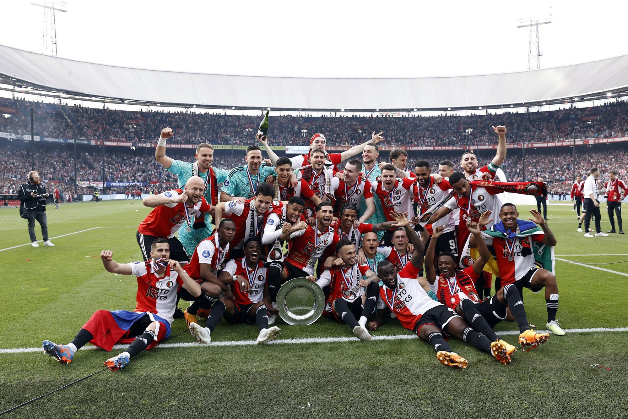 Feyenoord Rotterdam, hráči oslavujú titul