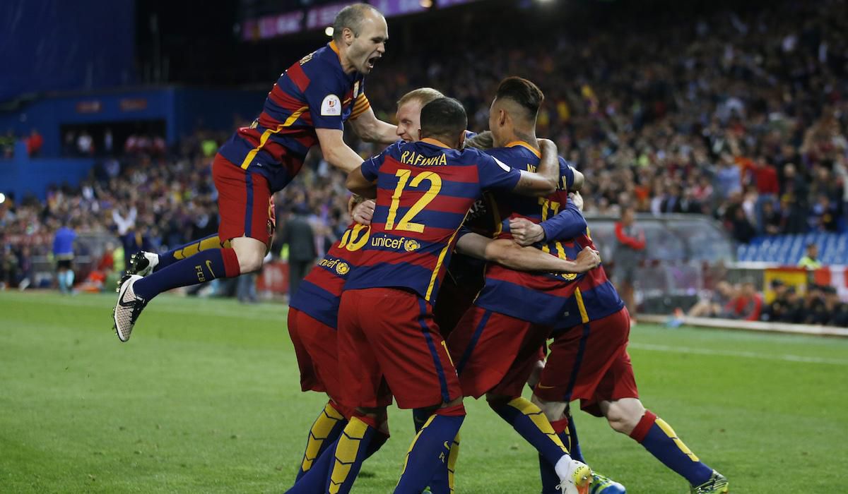 FC Barcelona, hraci, radost, vitazstvo, pohar, maj16