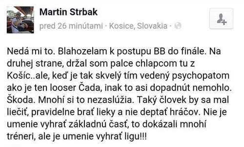 Martin Strbak, status, Cada, Facebook, apr16