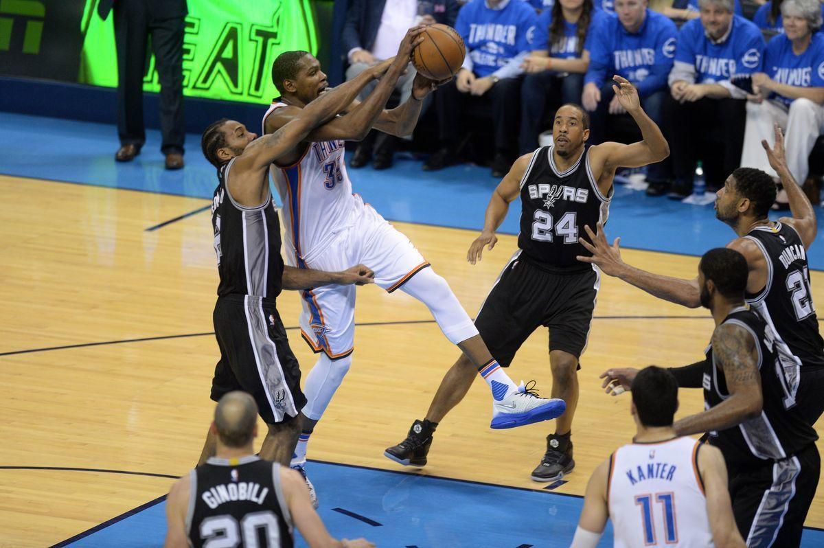Kawhi Leonard Kevin Durant Oklahoma City Thunder San Antonio Spurs NBA maj16 Reuters