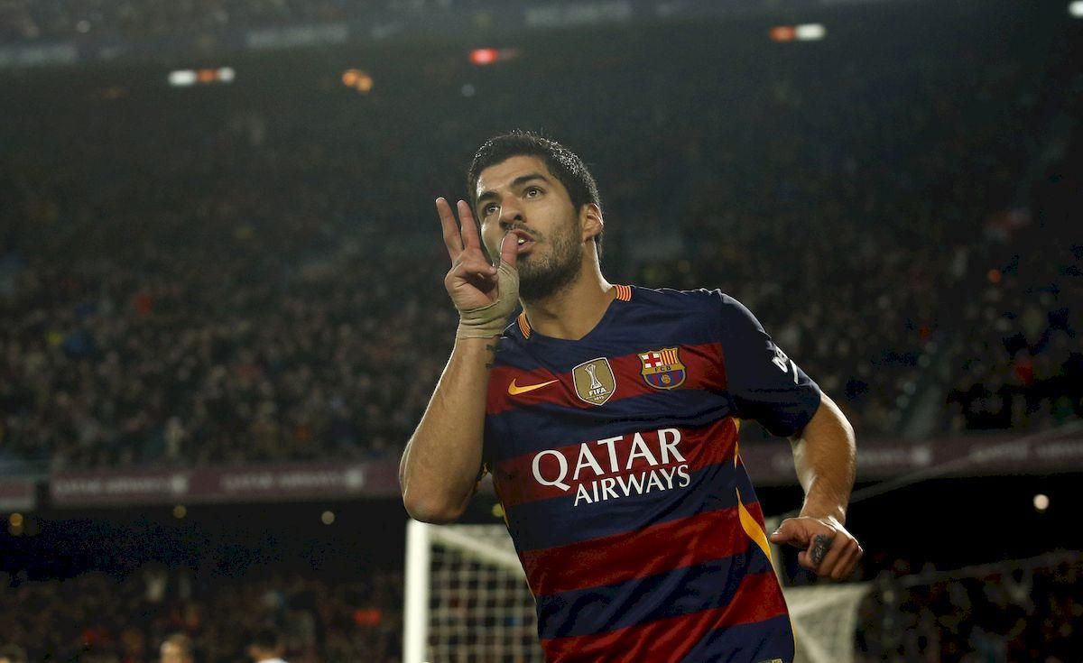 Luis Suarez hetrik FC Barcelona feb16 Reuters