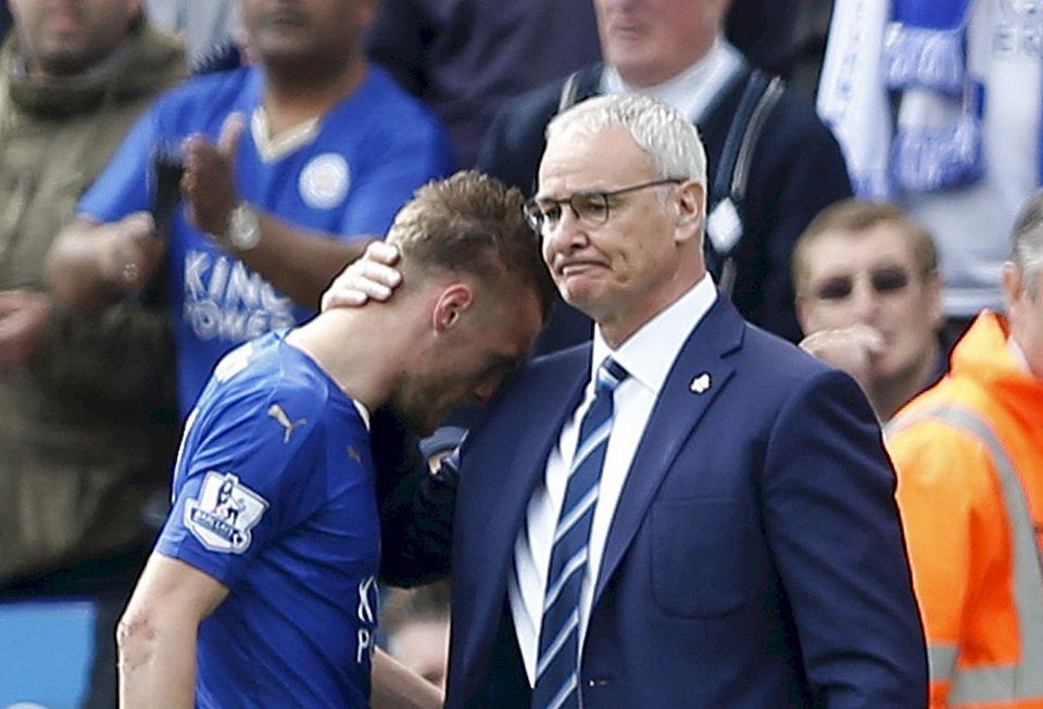 Caludio Ranieri Jamie Vardy Leicester City apr16 Reuters