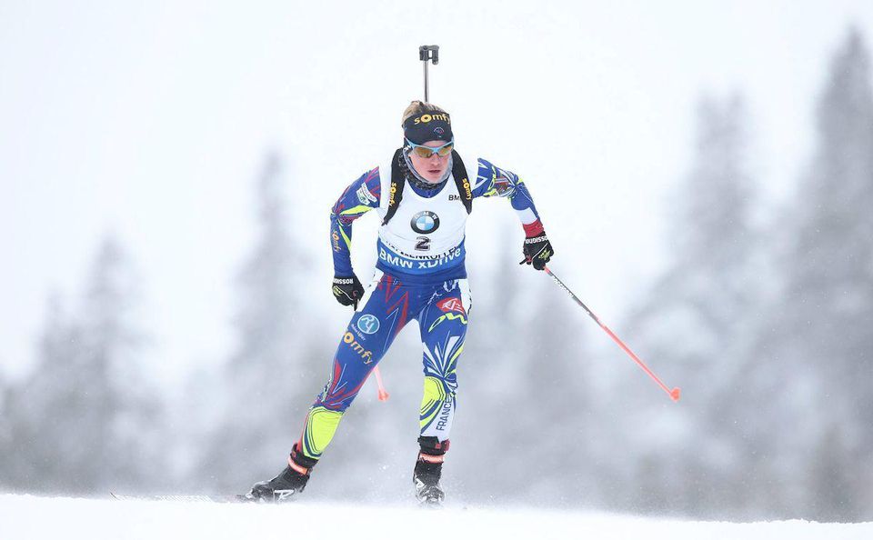 Marie Dorin Herbertova biatlon mar16 Reuters