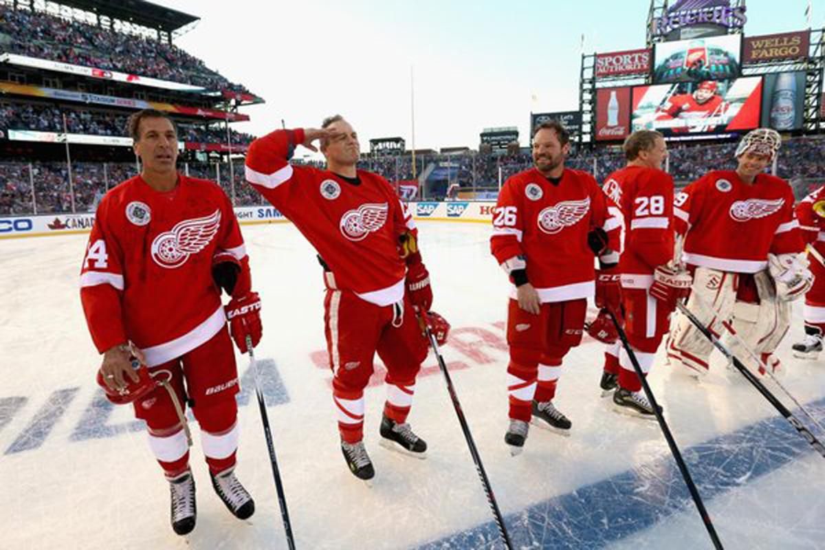 detroit red wings, alumini game