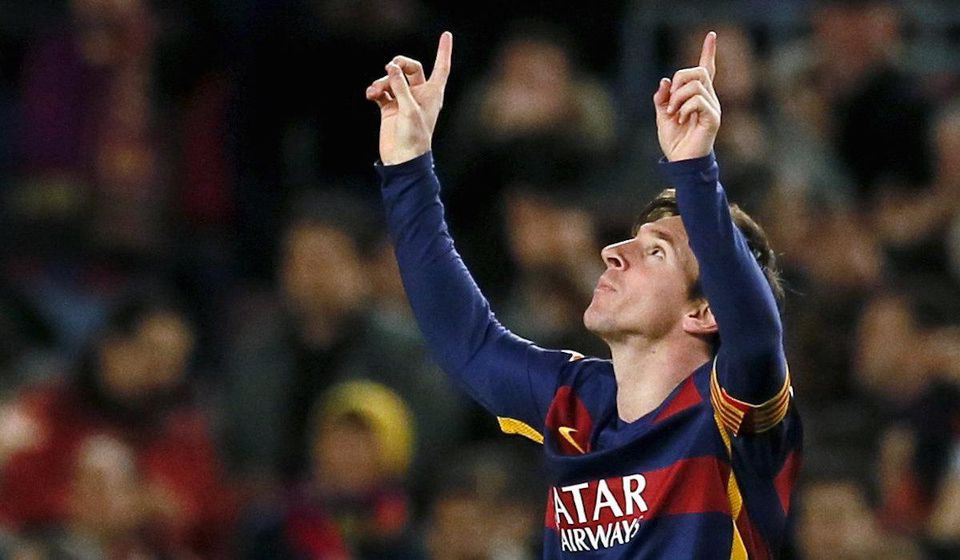 Lionel Messi, FC Barcelona, golova radost, vs. FC Sevilla, Primera Division, Feb2016