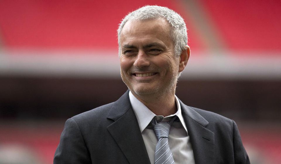 Jose Mourinho, cervena tribuna, usmev, Maj2016