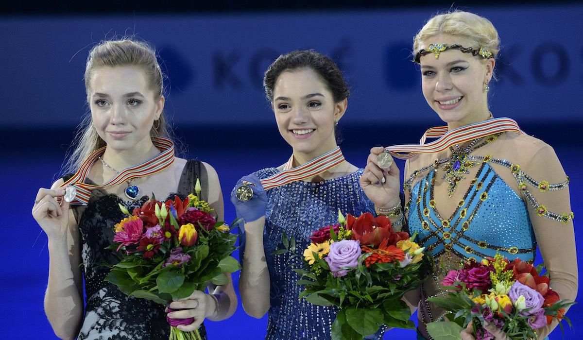 Jelena Radionovová, Jevgenija Medvedevová, Anna Pogorilá, krasokorculovanie