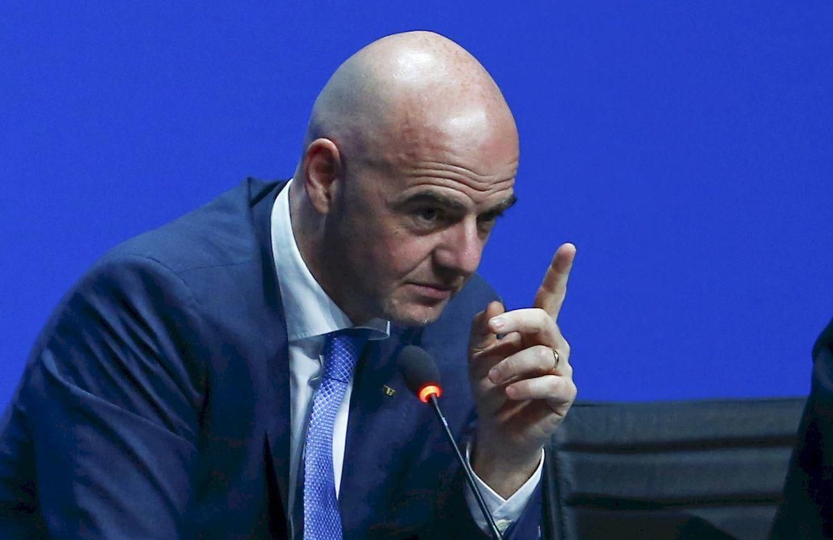 Gianni Infantino prezident FIFA tlacovka feb16 Reuters