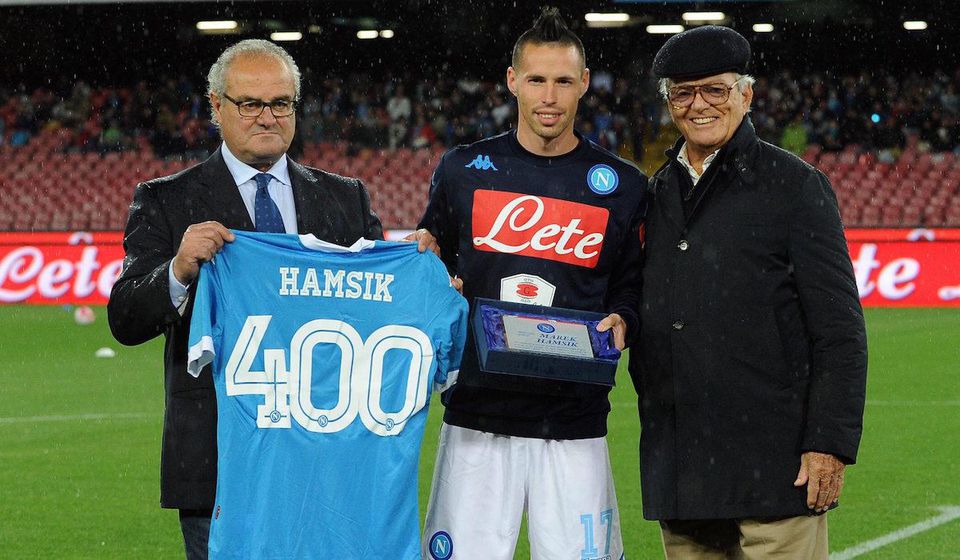 Marek Hamsik, SSC Neapol, dres a plaketa, 400 zapasov, Serie A, Maj2016