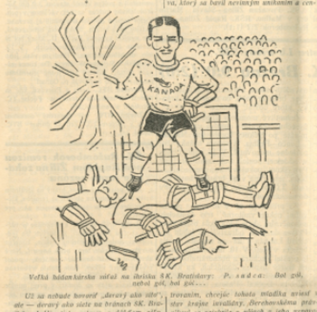 Karikatura k zapasu s Kanadou, Sportovy tyzden c. 9/1933