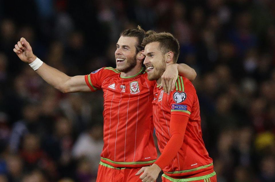 Wales Gareth Bale Aaron Ramsey kvalifikacia EURO 2016 okt15 SITA