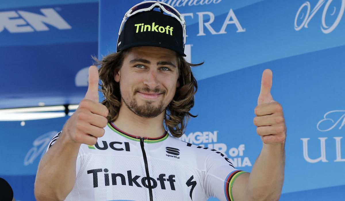 Peter Sagan, Okolo Kalifornie, usmev, palce hore, maj16