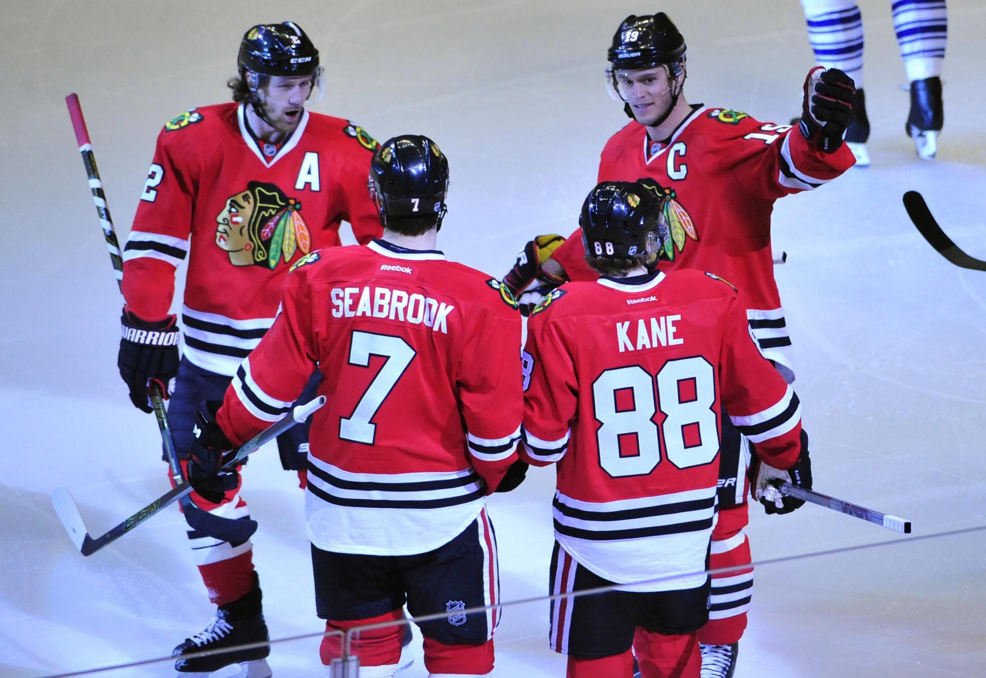 Jonathan Toews Patrick Kane Brent Seabrook Chicago Blackhawks feb16 Reuters