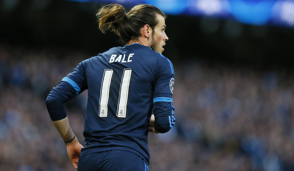 Gareth Bale, Real Madrid, tmavy dres, vs. Real Sociedad, Primera Division, Apr2016