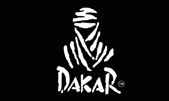 Rally Dakar, logo, cierne pozadie