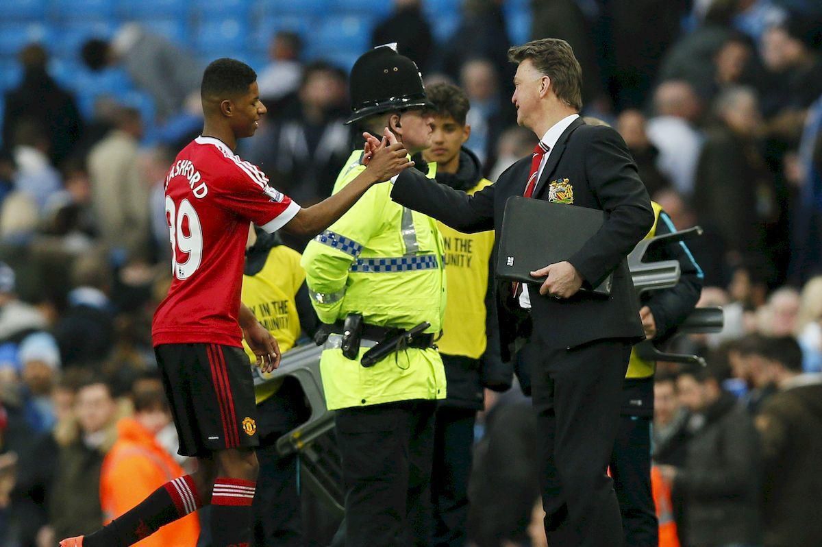 Manchester United Louis van Gaal Marcus Rashford mar16 Reuters