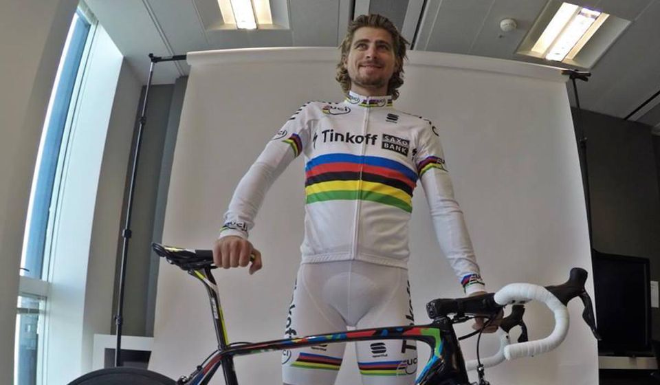 Sagan v dúhovom drese na predstavení trate Giro d'Italia 2016