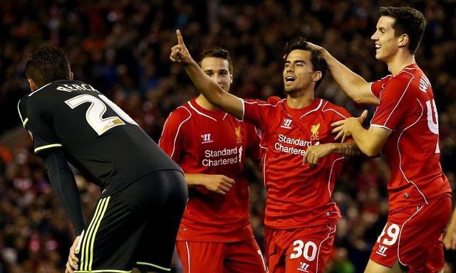 Liverpool hraci radost vs middlesbrough ligovy pohar sep2014 reuters