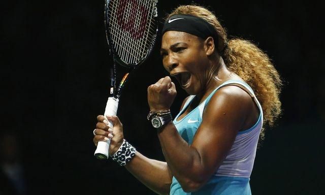 Serena williamsova vitazne gesto vs ana ivanovicova ms wta singapur okt2014 reuters