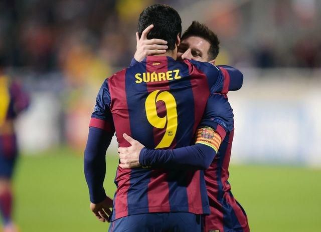 Lionel Messi Luis Suarez tukes Barcelona FC reuters